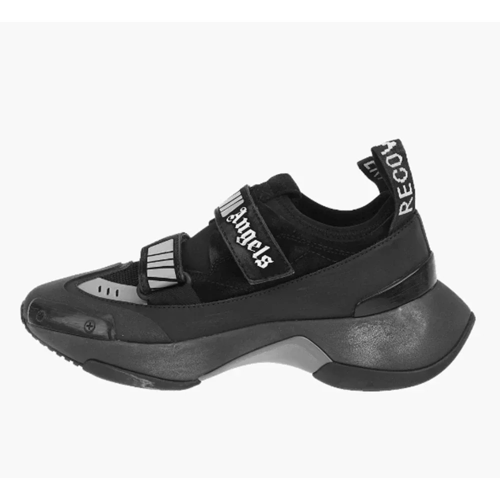 Palm Angels Mens Recovery Touch Strap Low Sneaker Shoes Black White Size EU 44